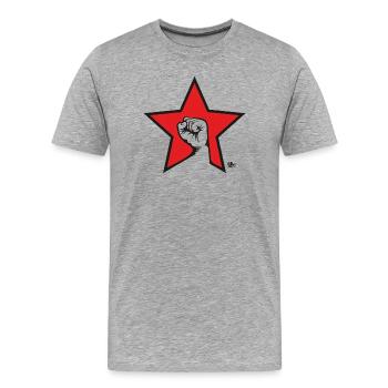 Against - Men's Premium Organic T-Shirt - heather grey - Front - Damien (186cm)