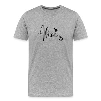 Ancre de mouette nord de la côte d’Ahoi - T-shirt bio Premium Homme - gris chiné - Devant - Damien (186cm)