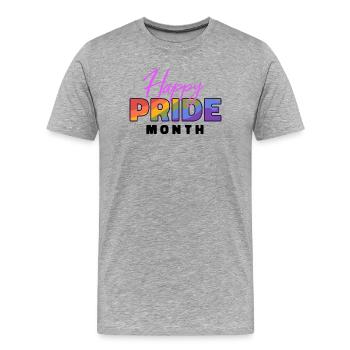 Happy Pride Month - Männer Premium Bio T-Shirt - Grau meliert - Vorne - Damien (186cm)