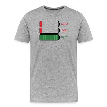Parent energy - Men's Premium Organic T-Shirt - heather grey - Front - Damien (186cm)