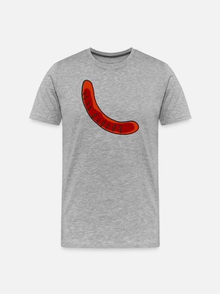Wurst oder Bratwurst - Männer Premium Bio T-Shirt - Grau meliert