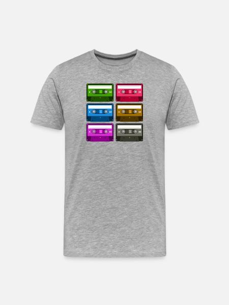 Cassettes - T-shirt bio Premium Homme - gris chiné