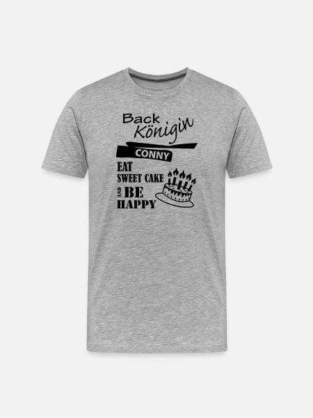 Backkönigin Conny - Männer Premium Bio T-Shirt - Grau meliert