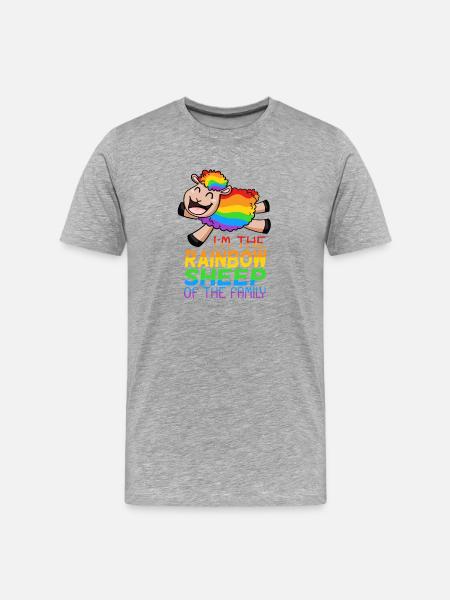 LGBT Schaf niedlich - Männer Premium Bio T-Shirt - Grau meliert