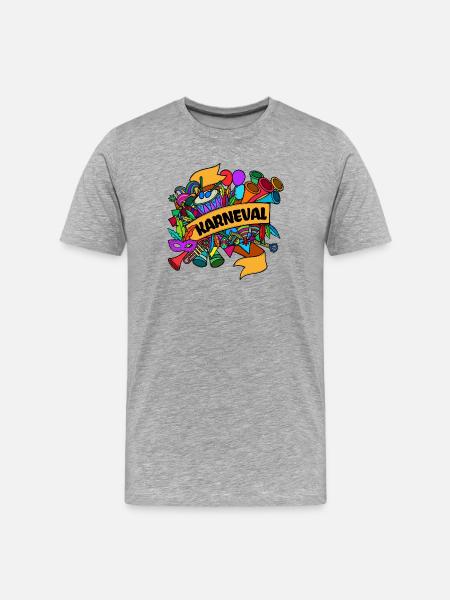 Carnaval carnaval carnaval masques - T-shirt bio Premium Homme - gris chiné