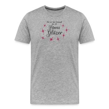 Fitness Glitzer - Männer Premium Bio T-Shirt - Grau meliert - Vorne - Damien (186cm)