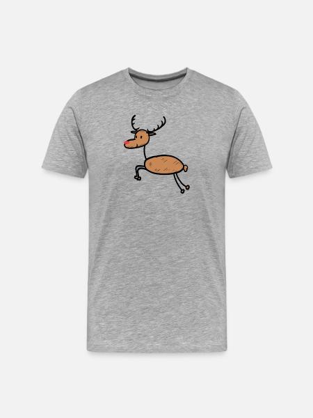 Funny reindeer Christmas - Men's Premium Organic T-Shirt - heather grey