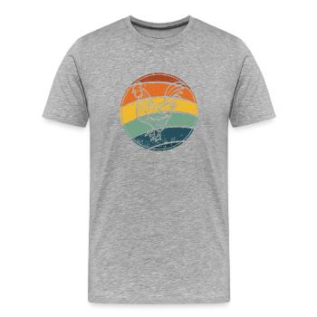Hahn Huhn Henne - Männer Premium Bio T-Shirt - Grau meliert - Vorne - Damien (186cm)