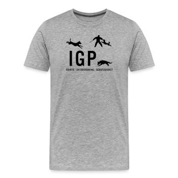 IGP Hundesport - schwarz - Männer Premium Bio T-Shirt - Grau meliert - Vorne - Damien (186cm)