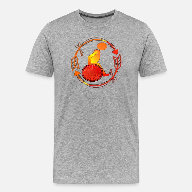 Rollstuhllfahrer Gehbehinderung ROLLSTUHL - Männer Premium Bio T-Shirt - Grau meliert