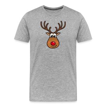 Rudolf Noël renne visage - T-shirt bio Premium Homme - gris chiné - Devant - Damien (186cm)