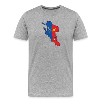 Charente-maritime - T-shirt bio Premium Homme - gris chiné - Devant - Damien (186cm)