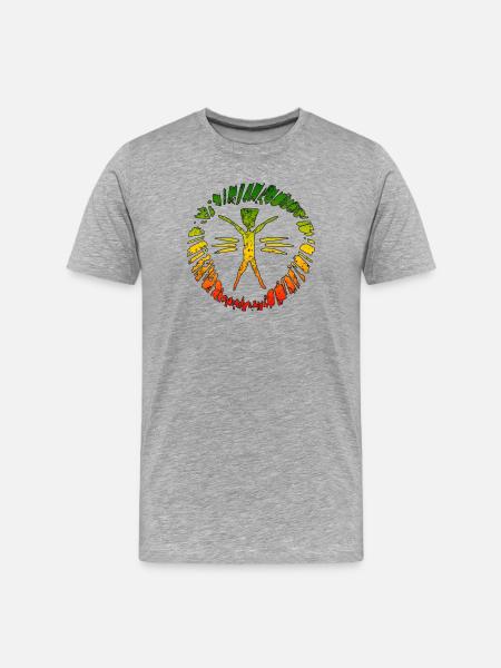 Hippie Reggae Sign with Gradient - Men's Premium Organic T-Shirt - heather grey