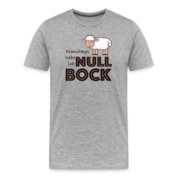 Null Bock auf Dienstag - Schaf - Männer Premium Bio T-Shirt - Grau meliert - Vorne - Damien (186cm)