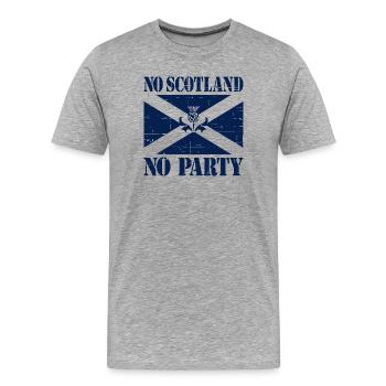 No Scotland No Party Saltire Flag Slogan - Männer Premium Bio T-Shirt - Grau meliert - Vorne - Damien (186cm)