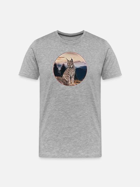 Lynx Nature Freedom Wildcat - Men's Premium Organic T-Shirt - heather grey