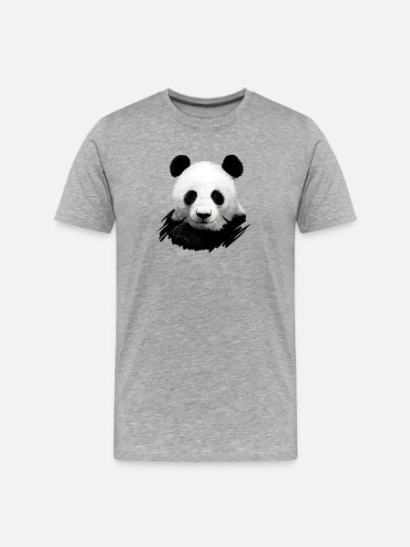 Panda - T-shirt bio Premium Homme - gris chiné