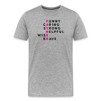 Bester Vater aller Zeiten - Männer Premium Bio T-Shirt - Grau meliert - Vorne - Damien (186cm)