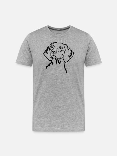 Magyar Vizsla Kopf - Männer Premium Bio T-Shirt - Grau meliert
