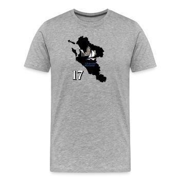Charente-Maritime - T-shirt bio Premium Homme - gris chiné - Devant - Damien (186cm)