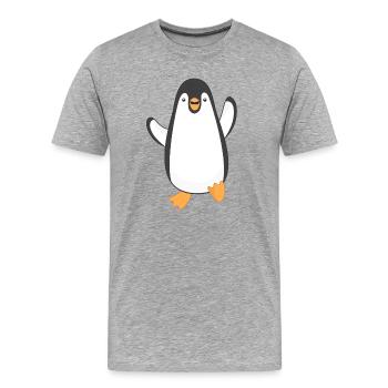 Penguin Penguins - Men's Premium Organic T-Shirt - heather grey - Front - Damien (186cm)