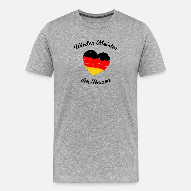 Fußball Deutscher Meister der Herzen - Männer Premium Bio T-Shirt - Grau meliert