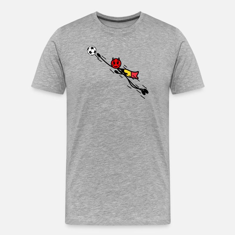 Flying Red Devil Held Keeper - Männer Premium Bio T-Shirt - Grau meliert