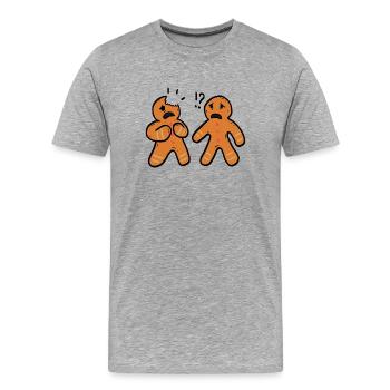 Weihnachten Xmas Lebkuchen - Männer Premium Bio T-Shirt - Grau meliert - Vorne - Damien (186cm)
