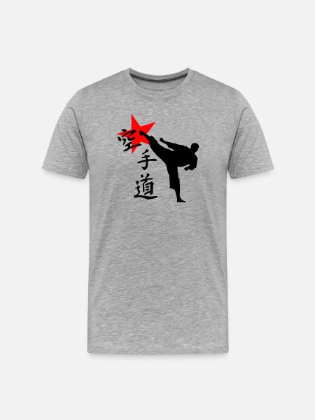 Karate Kick Yokogeri - Men's Premium Organic T-Shirt - heather grey