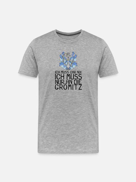 Grömitz - Männer Premium Bio T-Shirt - Grau meliert