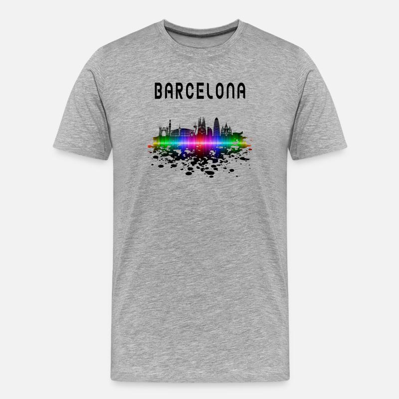 Cadeau/design Splash Skyline de Barcelone - T-shirt bio Premium Homme - gris chiné