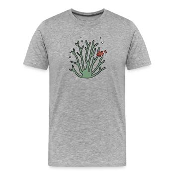 Coral anemone fish - Men's Premium Organic T-Shirt - heather grey - Front - Damien (186cm)