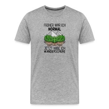 Berg Berge Wandern - Männer Premium Bio T-Shirt - Grau meliert - Vorne - Damien (186cm)