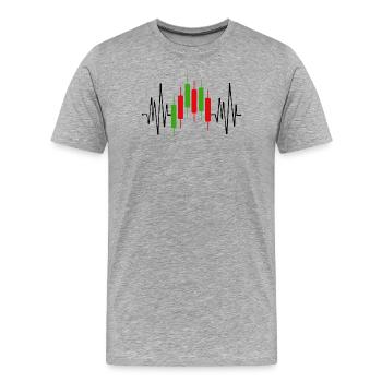 Diagramm Finanzen - Männer Premium Bio T-Shirt - Grau meliert - Vorne - Damien (186cm)