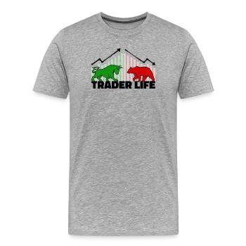 Finanzen Statement Traden - Männer Premium Bio T-Shirt - Grau meliert - Vorne - Damien (186cm)