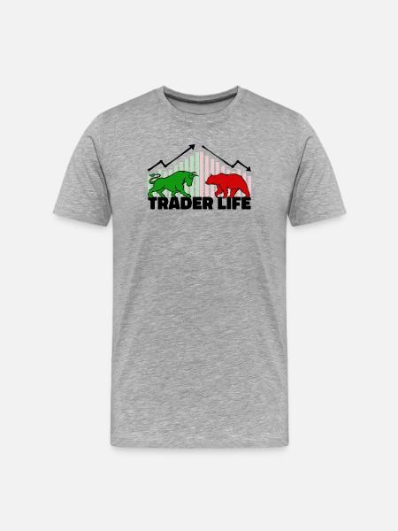 Finanzen Statement Traden - Männer Premium Bio T-Shirt - Grau meliert