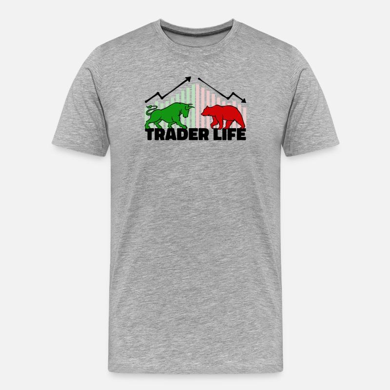 Finanzen Statement Traden - Männer Premium Bio T-Shirt - Grau meliert