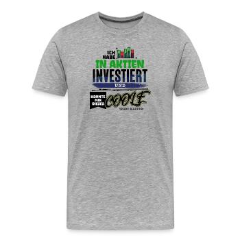 Börse Investieren Finanzen Statement - Männer Premium Bio T-Shirt - Grau meliert - Vorne - Damien (186cm)
