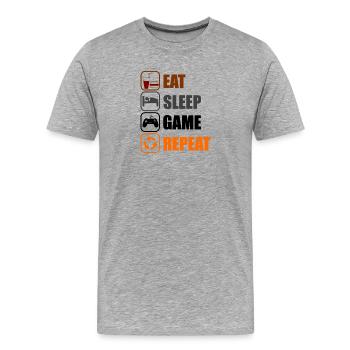 Geek Routine - Men's Premium Organic T-Shirt - heather grey - Front - Damien (186cm)