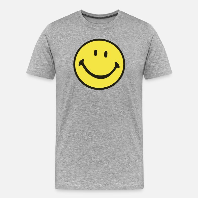 Lächeln - Männer Premium Bio T-Shirt - Grau meliert