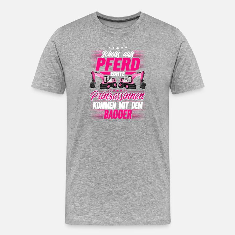 Baggerfahrerin - Männer Premium Bio T-Shirt - Grau meliert