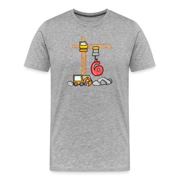 Pelle t-shirt 6 ans 6 ans garçon 6 ans - T-shirt bio Premium Homme - gris chiné - Devant - Damien (186cm)