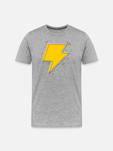 Dynamic Ray in Yellow and Black - Men's Premium Organic T-Shirt - heather grey