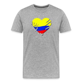 Colombie - T-shirt bio Premium Homme - gris chiné - Devant - Damien (186cm)
