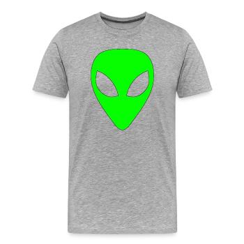 Alien - Light Green - Men's Premium Organic T-Shirt - heather grey - Front - Damien (186cm)