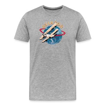 Pilot von Flugzeugen - Männer Premium Bio T-Shirt - Grau meliert - Vorne - Damien (186cm)