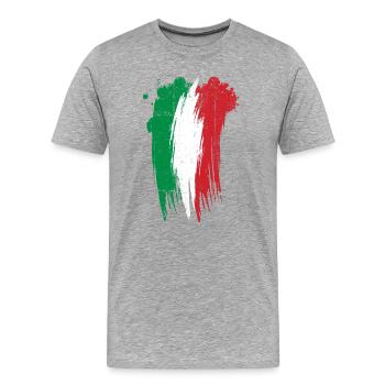 Italienische dreifarbige Pinselkunst - Männer Premium Bio T-Shirt - Grau meliert - Vorne - Damien (186cm)