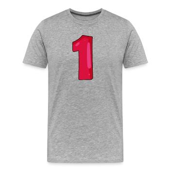 Nummer 1 - Männer Premium Bio T-Shirt - Grau meliert - Vorne - Damien (186cm)