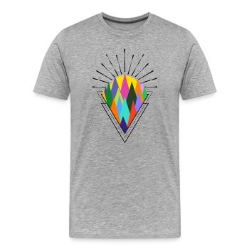 Sonnenaufgang Natur - Männer Premium Bio T-Shirt - Grau meliert - Vorne - Damien (186cm)