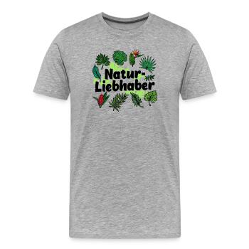Statement Mutter Natur - Männer Premium Bio T-Shirt - Grau meliert - Vorne - Damien (186cm)